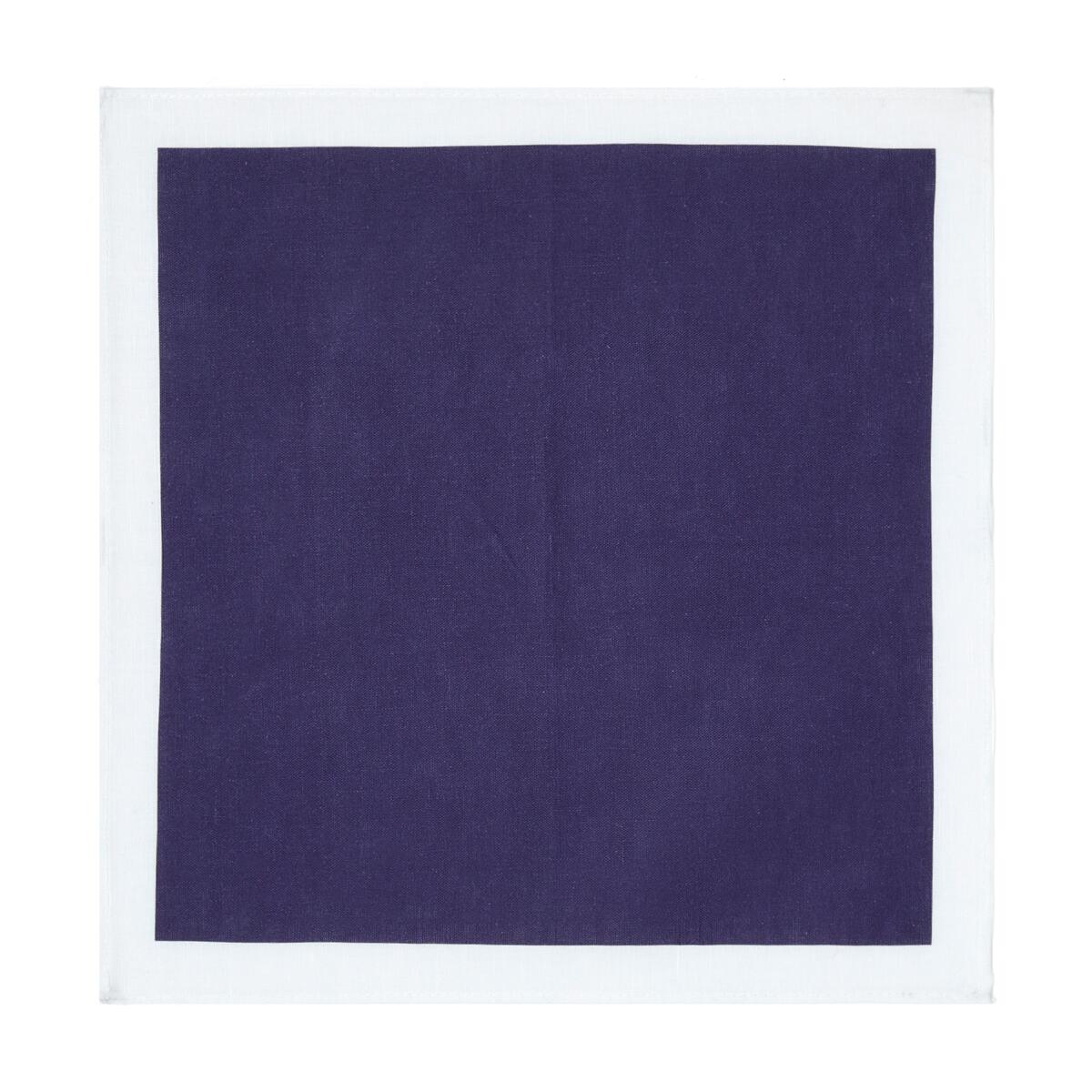 Pochette de costume en lin Marine et blanc 1