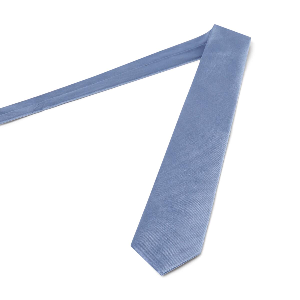 Cravate twill en soie Bleu gris / 7.5 cm 3