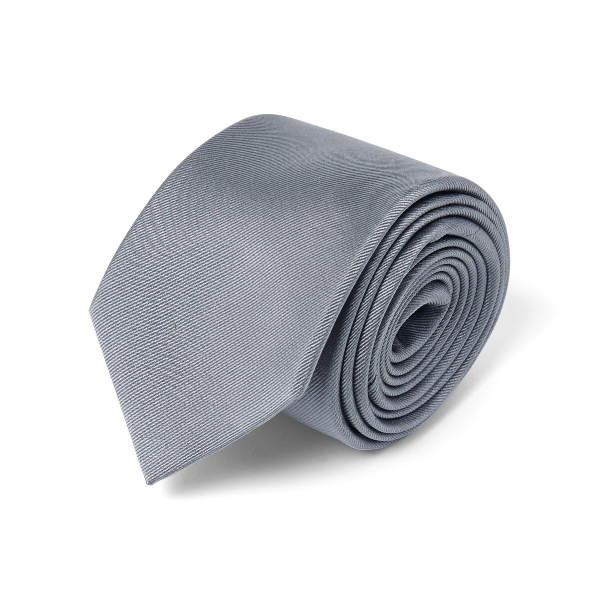 Cravate twill en soie Gris foncé / 7.5 cm 1