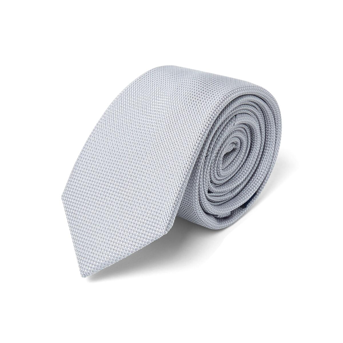 Cravate unie Gris natté / 6 cm 1