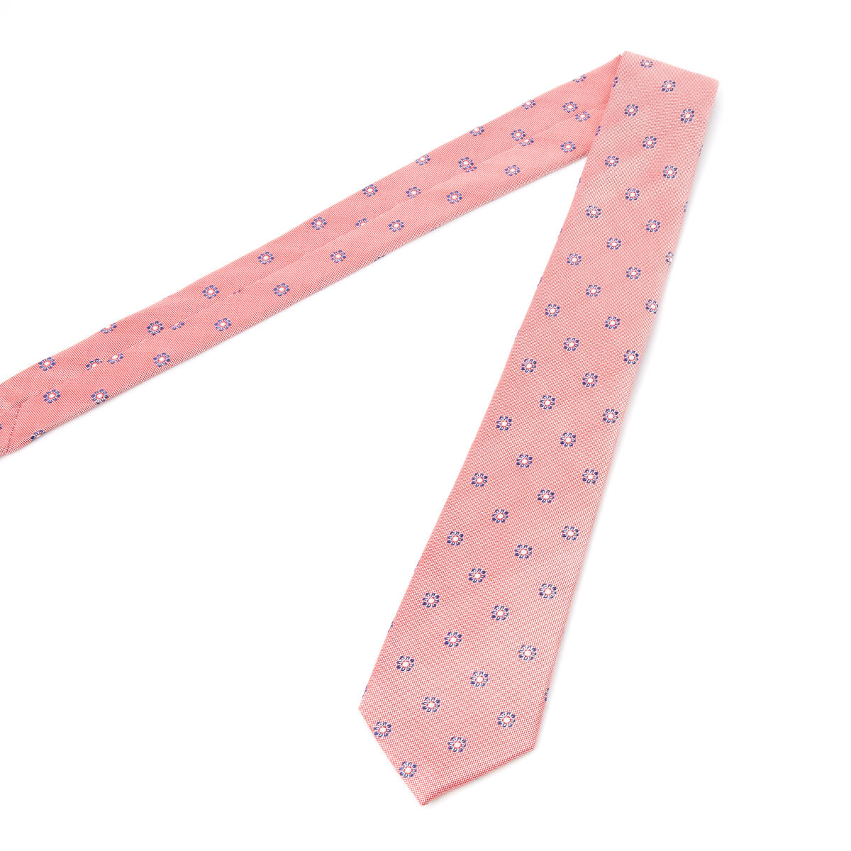 Cravate jacquard en soie Bleu et rouge / 7 cm 3