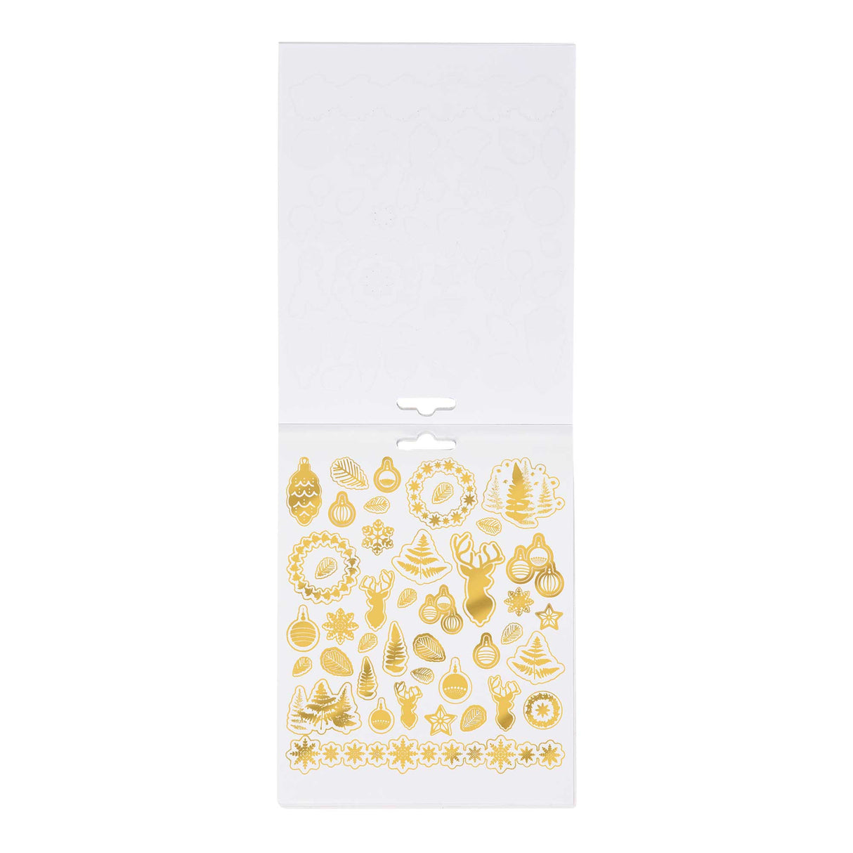 Carnet de stickers en papier - Décoration Noël - Blanc et or
