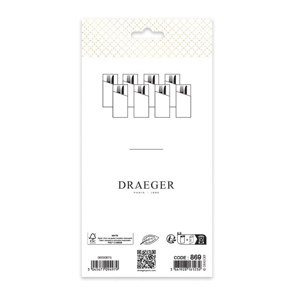 8 range couverts  en papier - Blanc et or - 10x20 cm