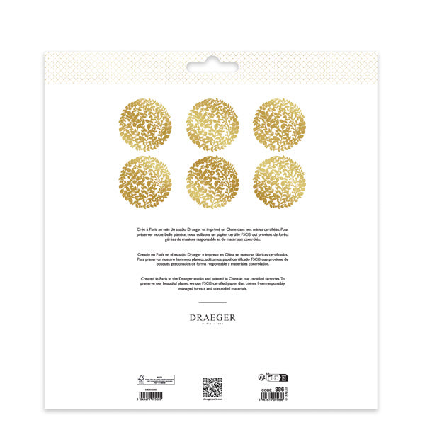 Set de table design végétal - Papier cartonné - Or - 31x31cm