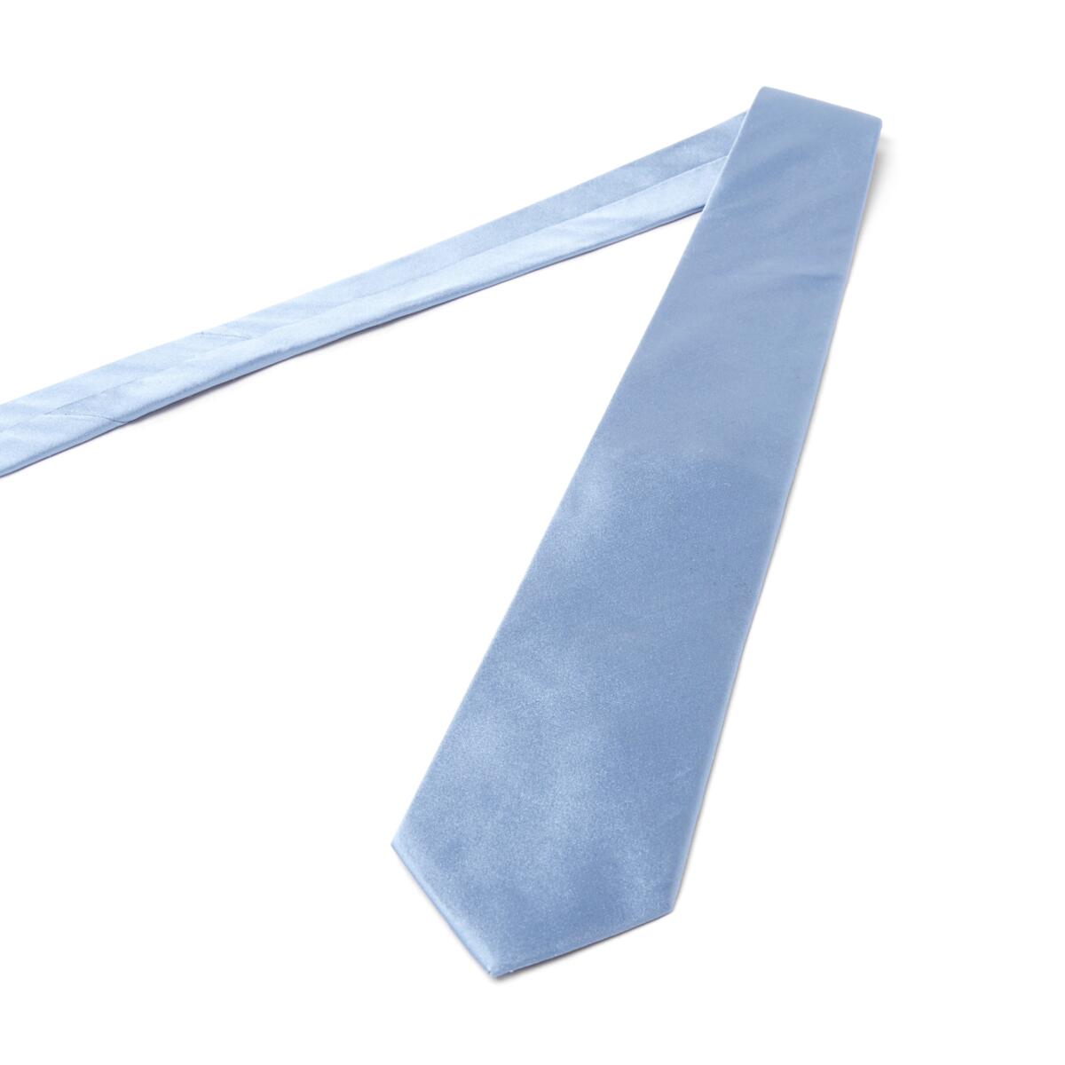 Cravate satin en soie Bleu clair / 7.5 cm 3