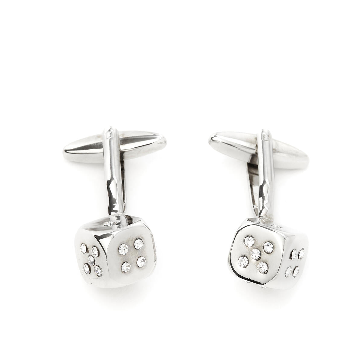 Boutons de manchettes Dès argentés 1