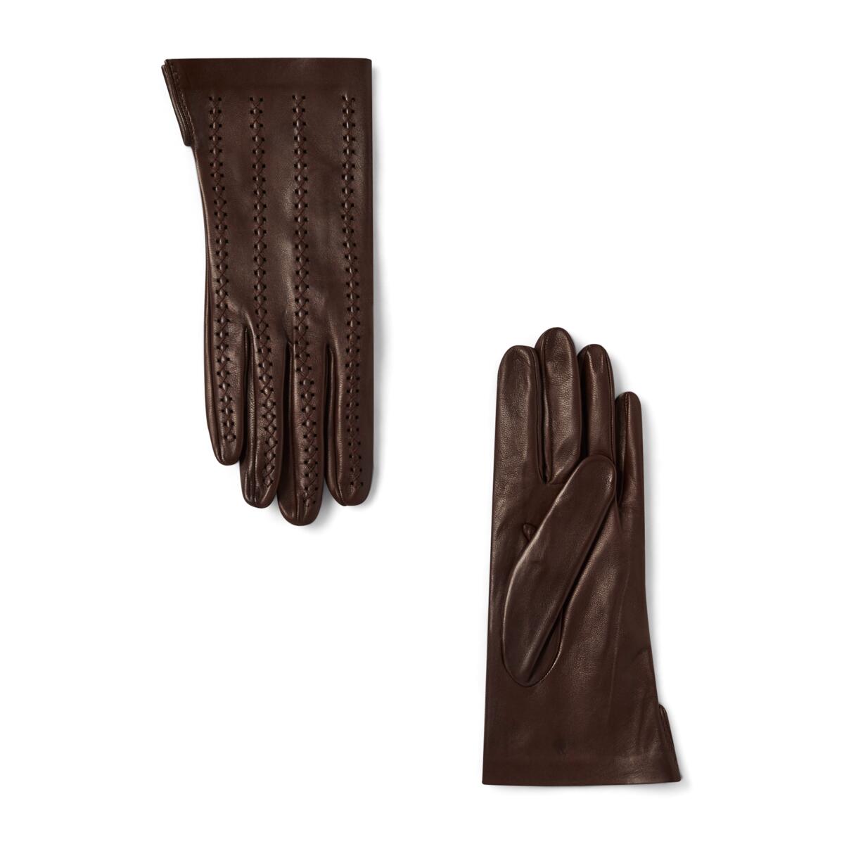 Gants en cuir à lacets Marron / M/L 2
