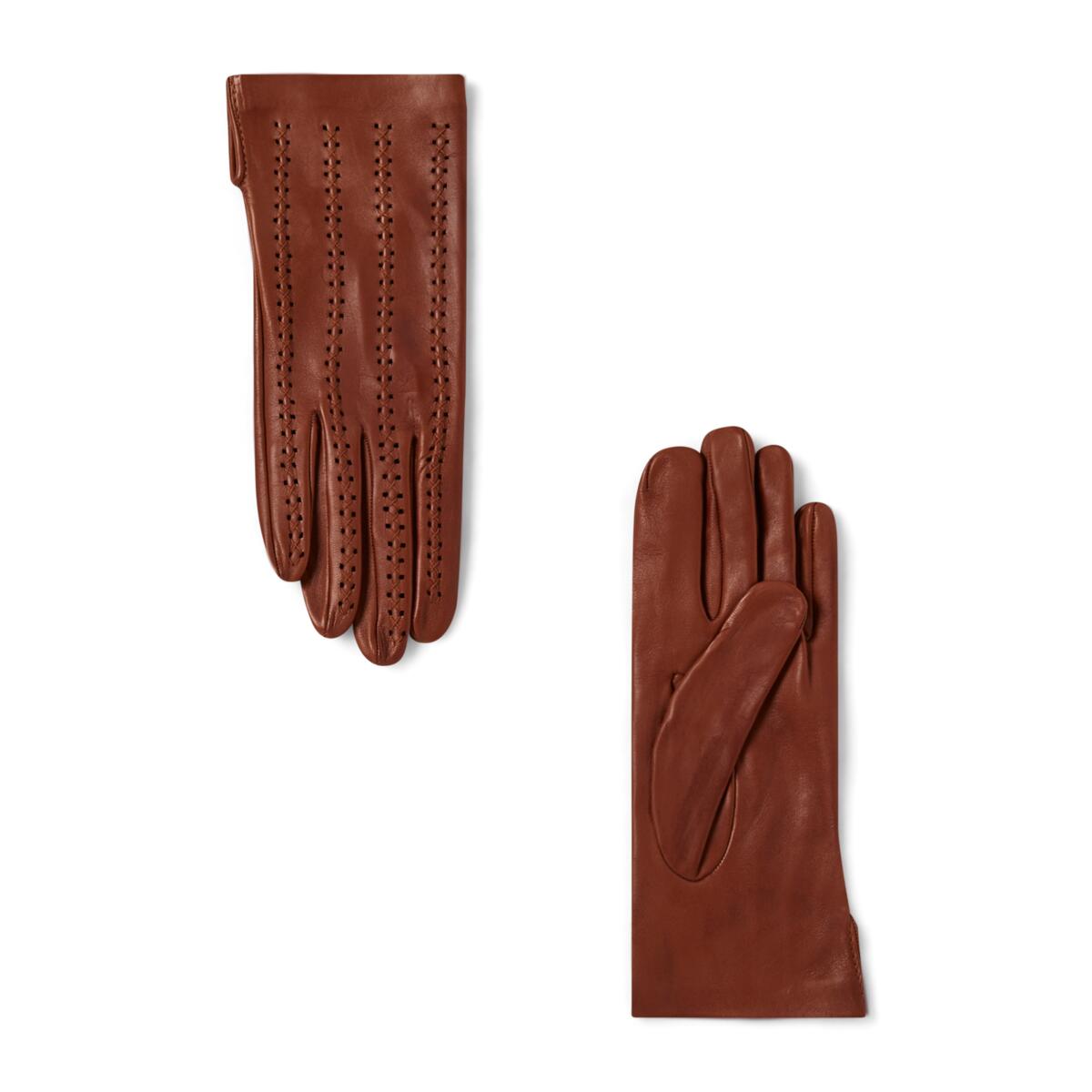 Gants en cuir à lacets Camel / L/XL 2