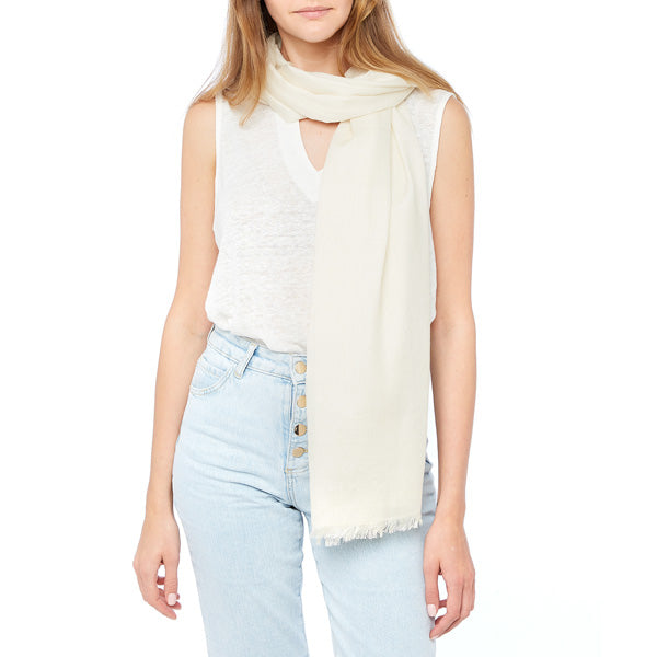 Grand pashmina femme en soie et laine - 70 x 180cm