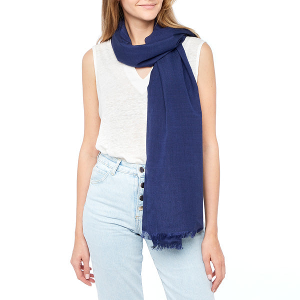 Pashmina de mujer grande en seda y lana - 70 x 180 cm