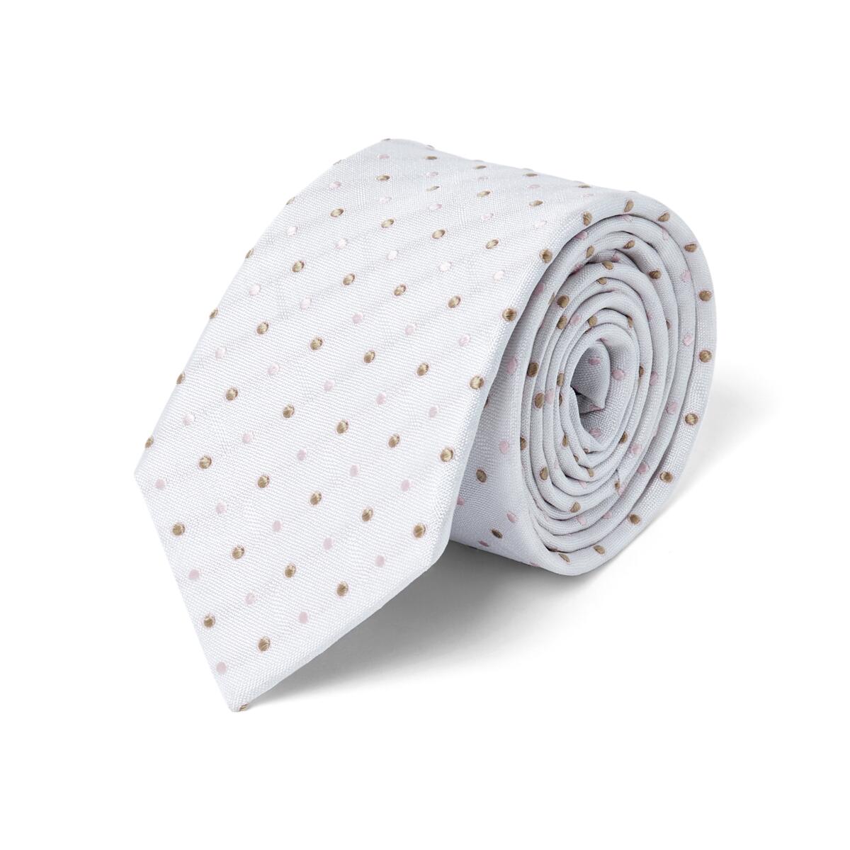Cravate à motifs géométriques Ivoire rose pois / 7cm 1