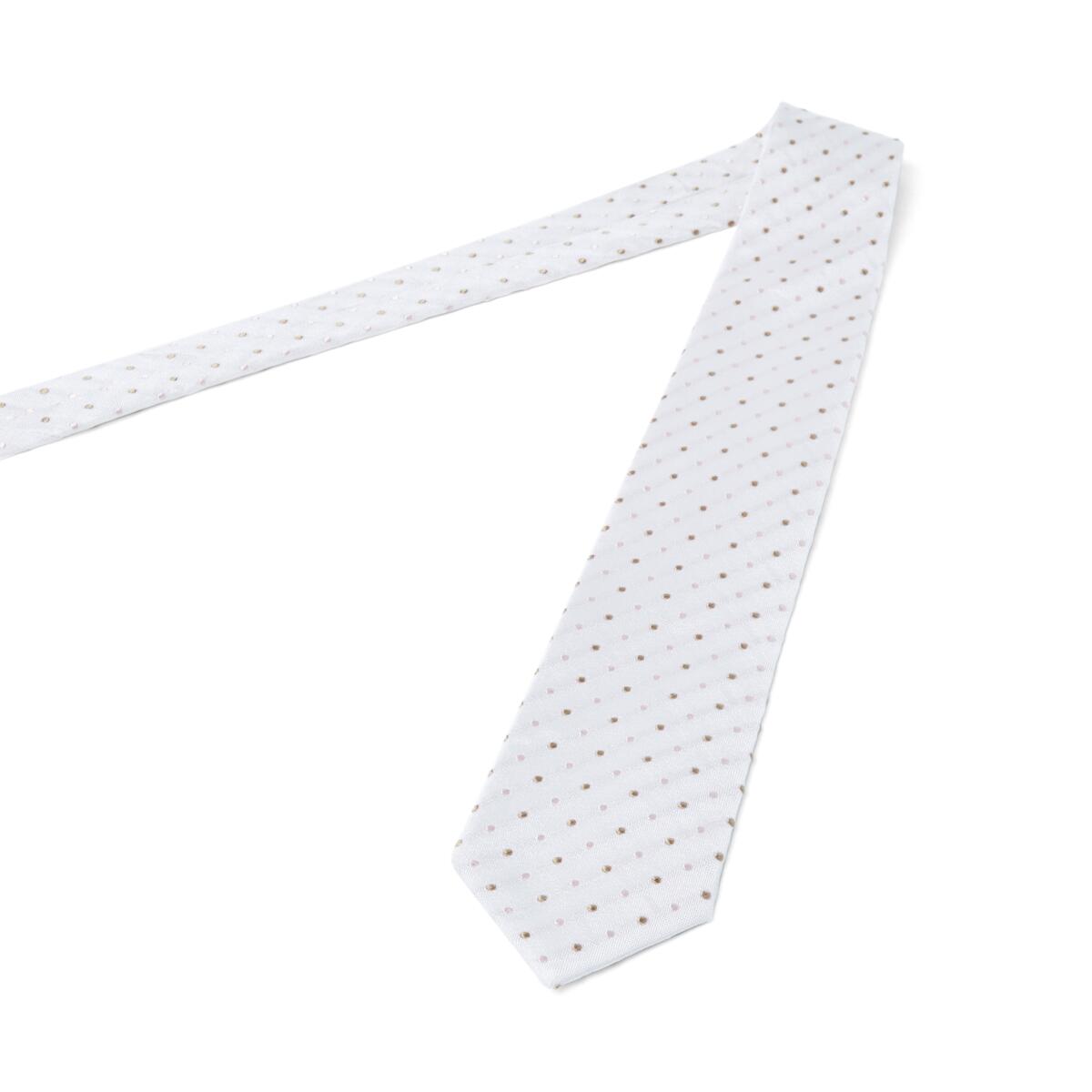 Cravate à motifs géométriques Ivoire rose pois / 7cm 3