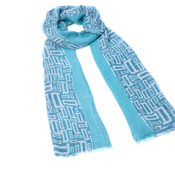 Foulard imprimé signature Draeger - Bleu - Homme - 70x180 cm