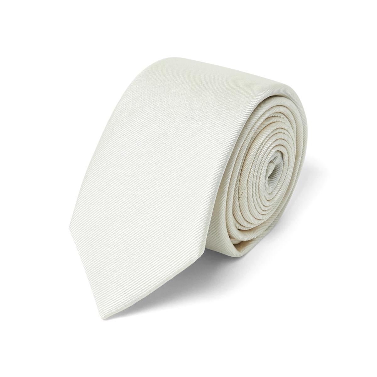 Cravate twill en soie Crème / 6 cm 1