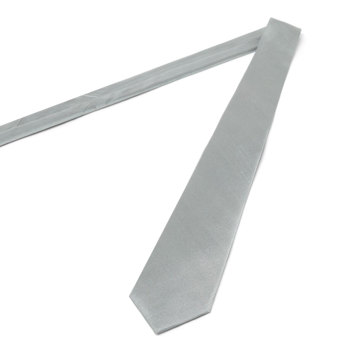 Cravate twill en soie Gris clair 2 / 6 cm 3