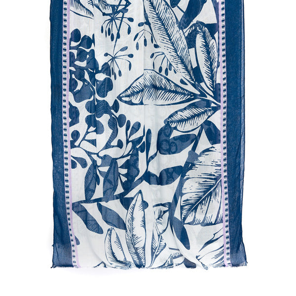 Foulard Imprimé fleurs Jouy Femme en Coton - Rose