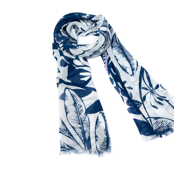 Foulard Imprimé fleurs Jouy Femme en Coton - Rose