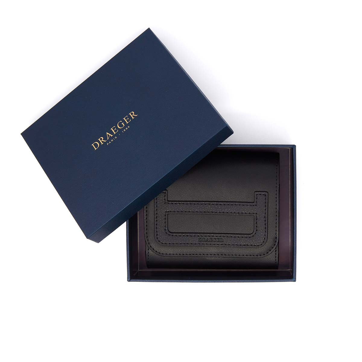 Porte-monnaie Femme à rabat en cuir - Noir