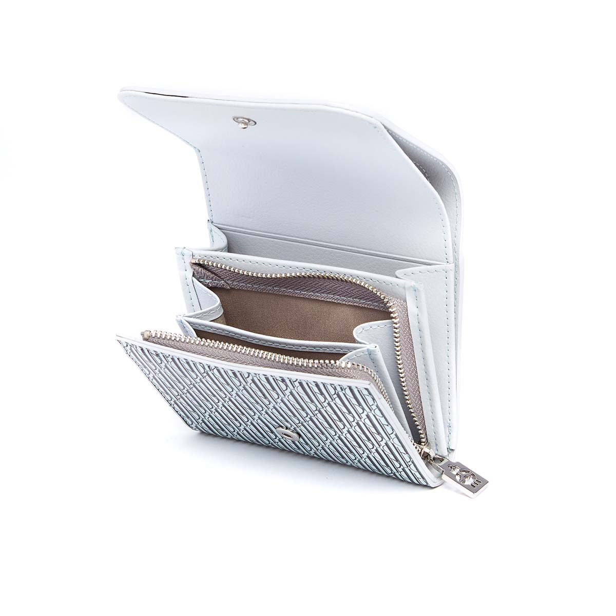 Porte-monnaie Femme à rabat en cuir - Gris