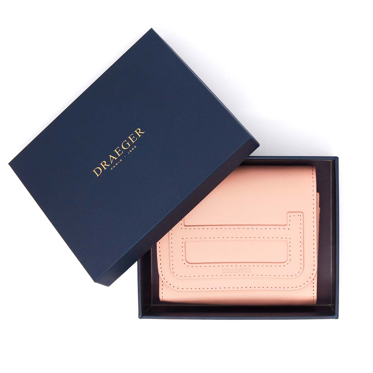 Porte-monnaie Femme à rabat en cuir - Rose