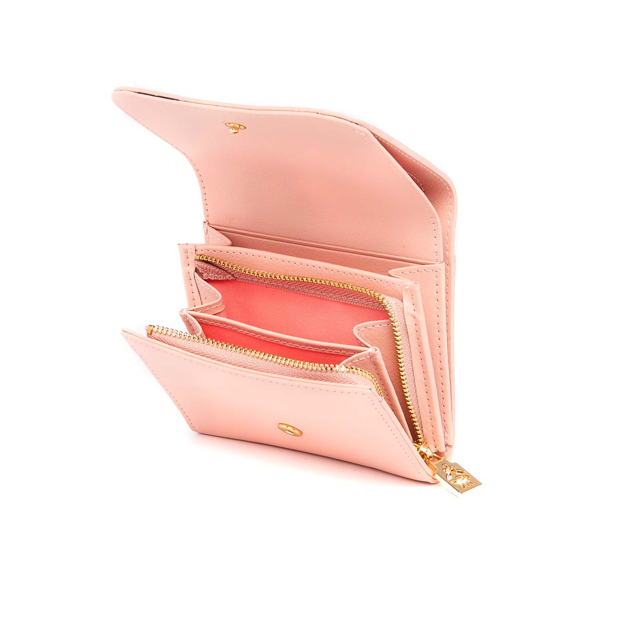 Porte-monnaie Femme à rabat en cuir - Rose