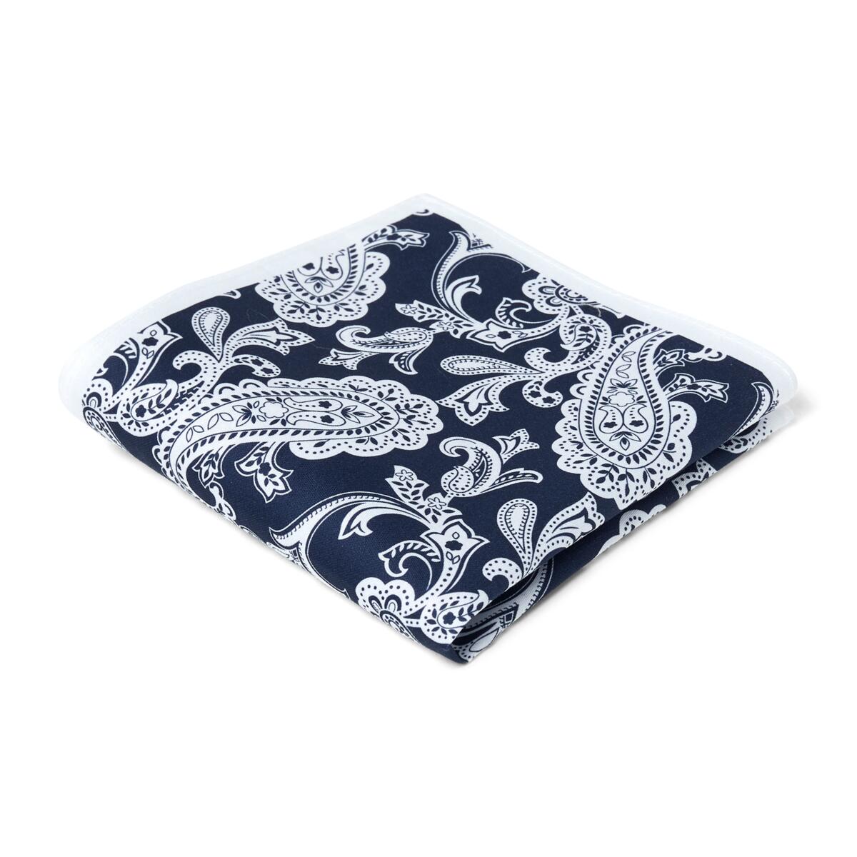 Pochette de costume en coton Bleu marine 2