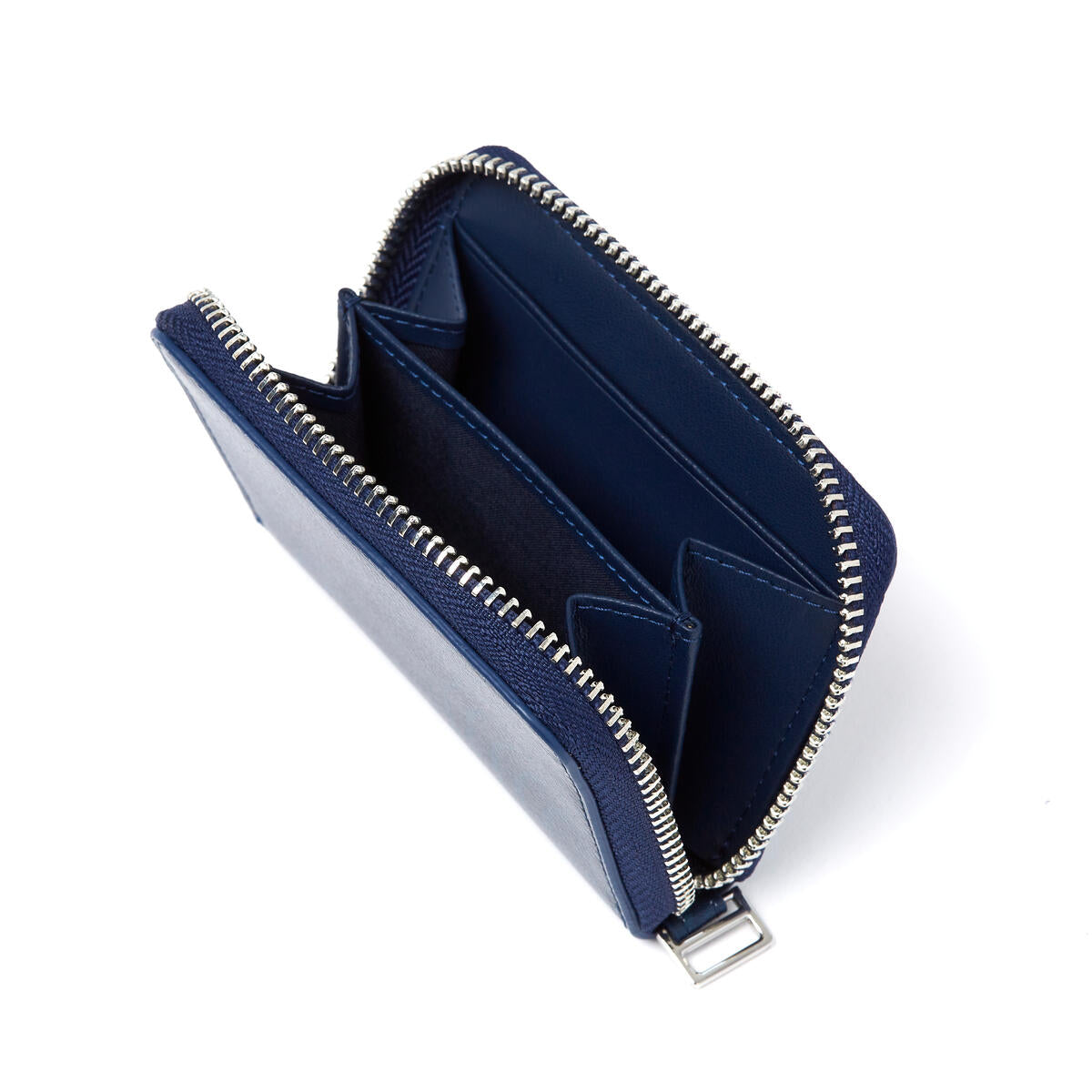Porte-monnaie zippé en cuir Bleu 3