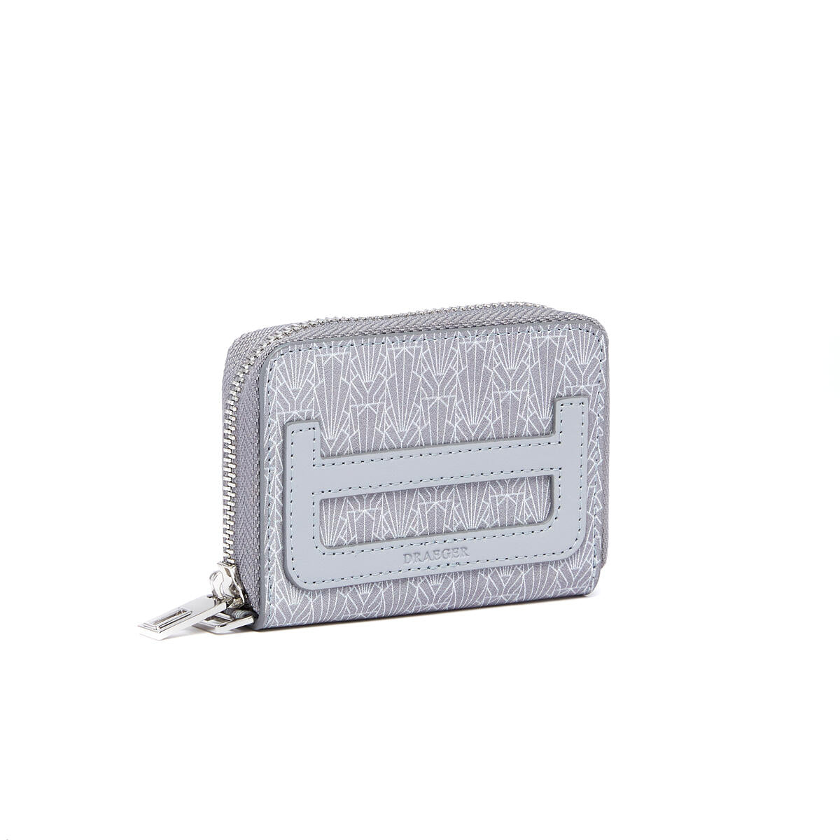 Porte-monnaie zippé en cuir Gris 1
