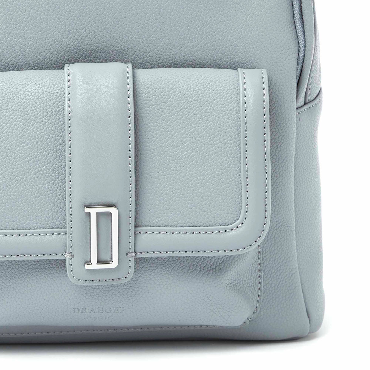 Sac à Dos en Cuir - Marine Gris avec Poche Extérieure