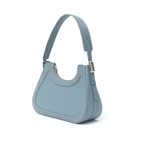 Sac à Main en Cuir Hélène Hobo Bleu - Double porté