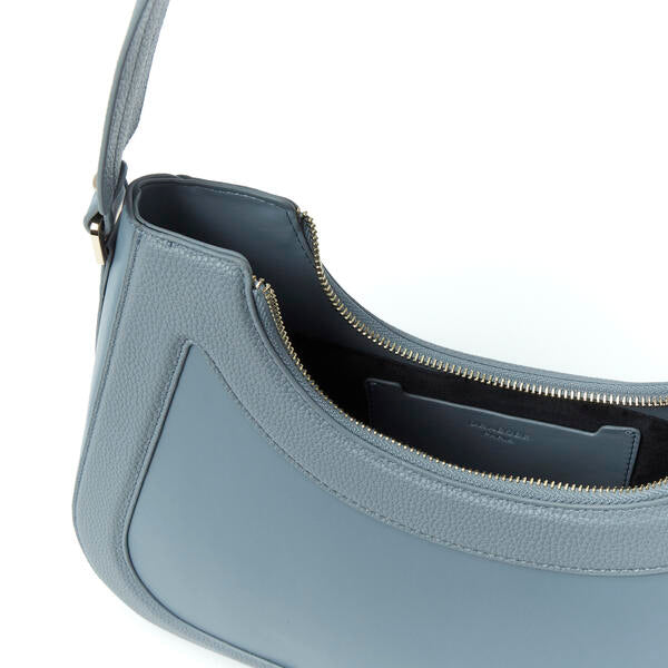 Sac à Main en Cuir Hélène Hobo Bleu - Double porté