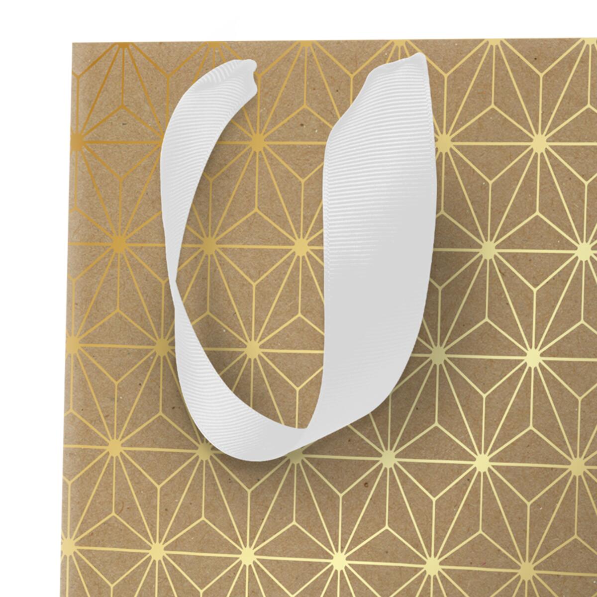 Sac cadeau petit format noël Kraft doré 4