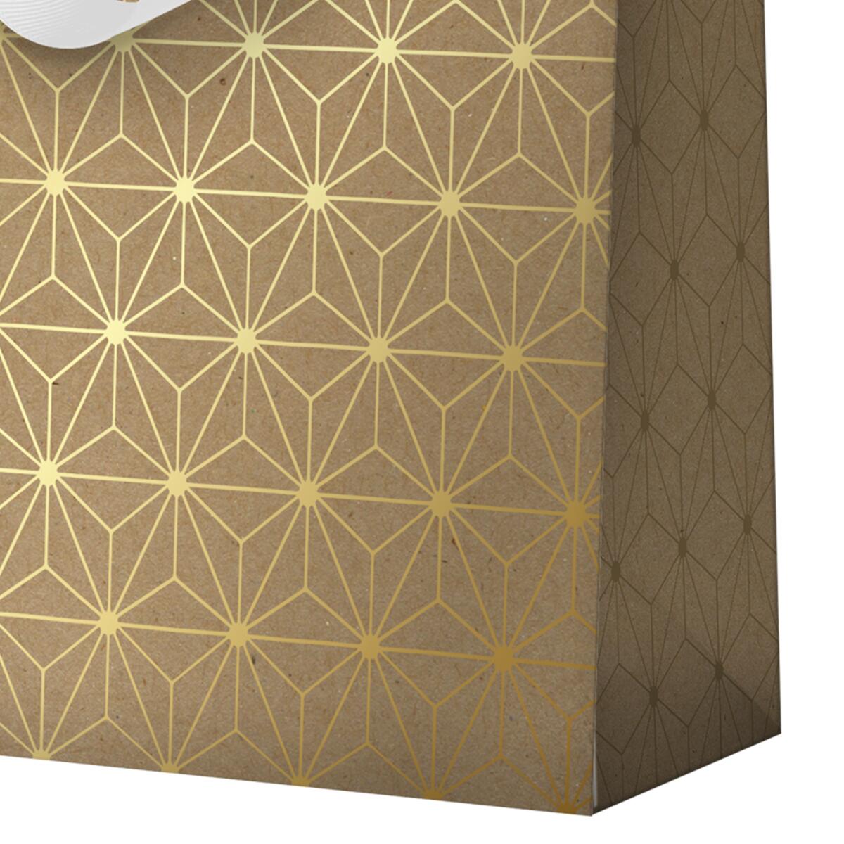 Sac cadeau petit format noël Kraft doré 5