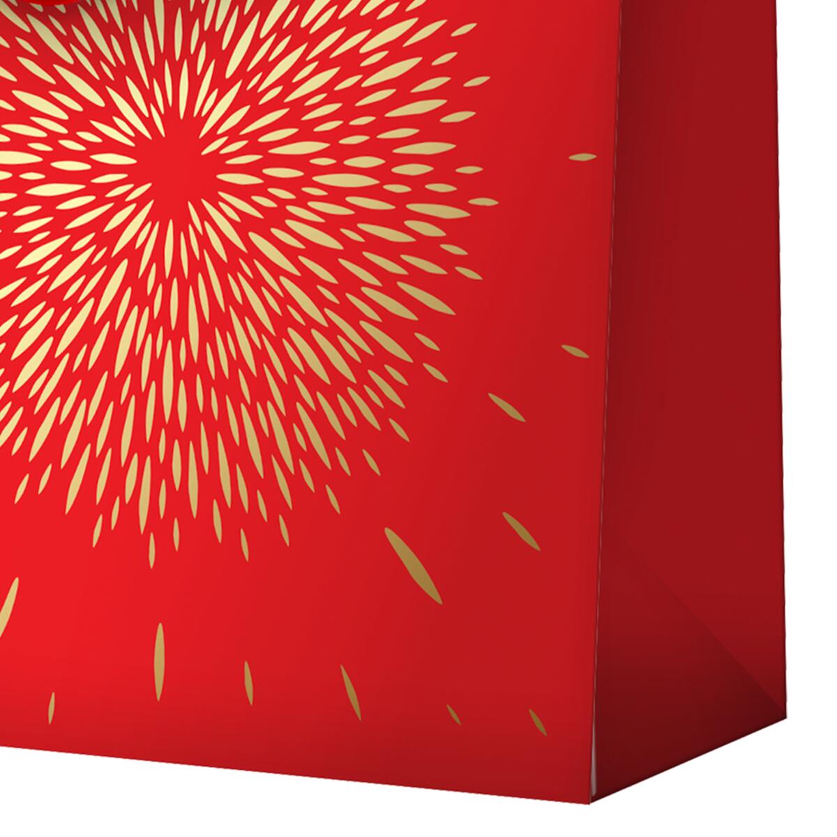 Sac cadeau noël grand format Rouge feu d'artifice 4