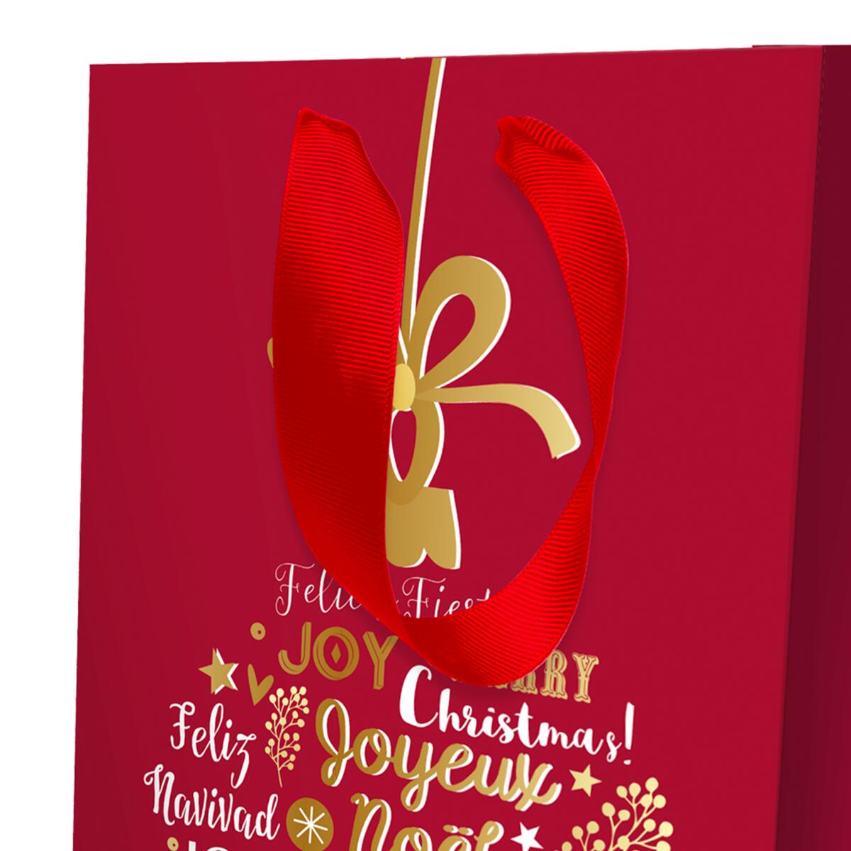Sac cadeau petit format noël Rouge boule 4