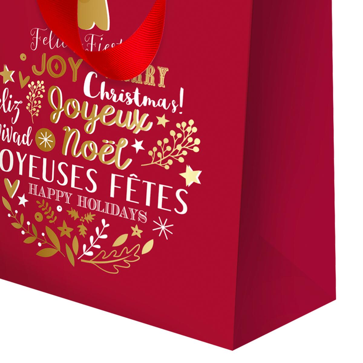 Sac cadeau petit format noël Rouge boule 5