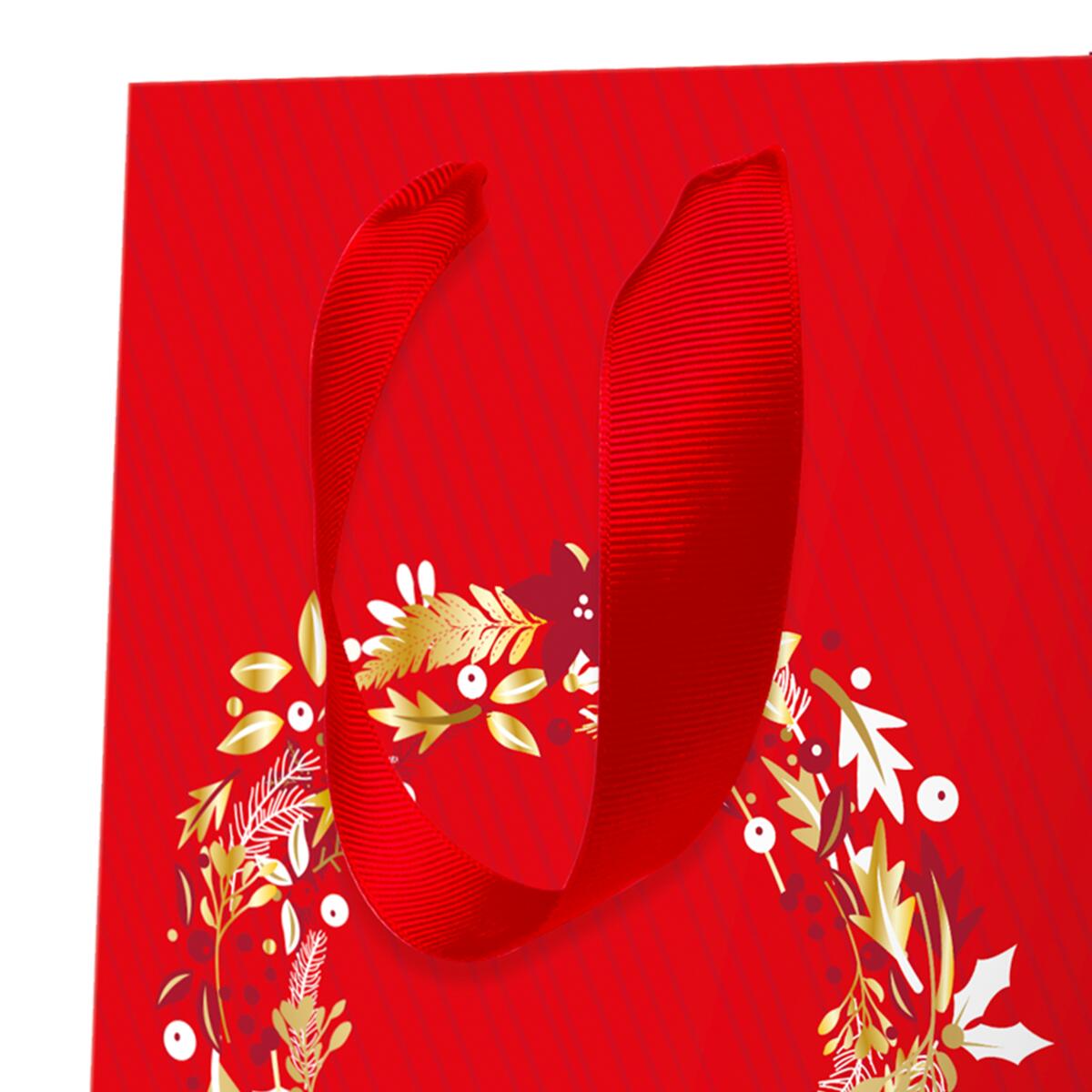 Sac cadeau petit format noël Rouge couronne 4