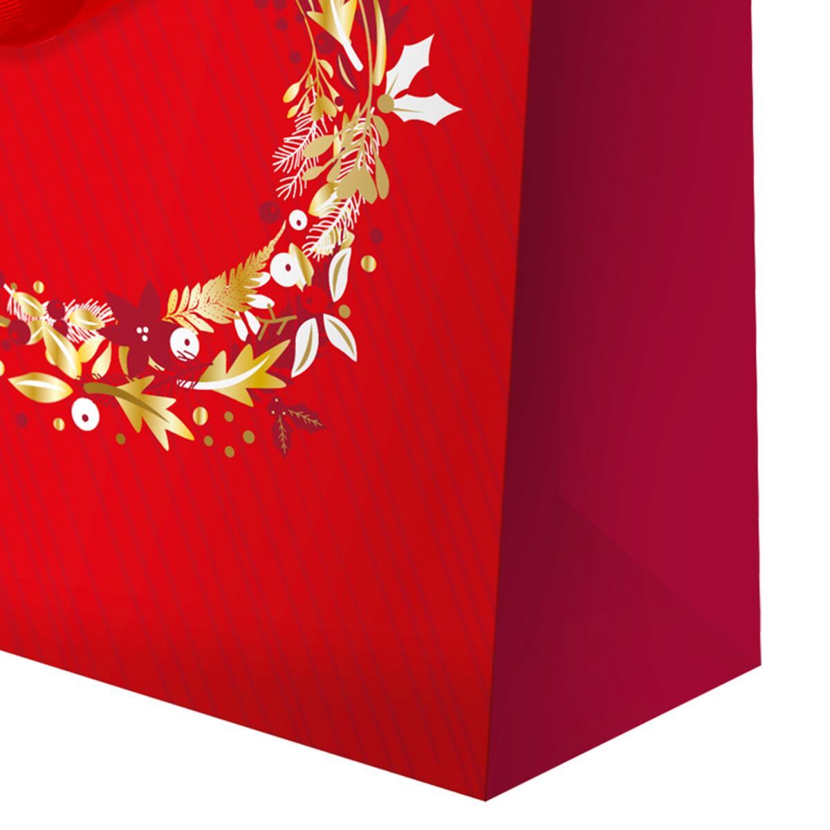 Sac cadeau petit format noël Rouge couronne 5