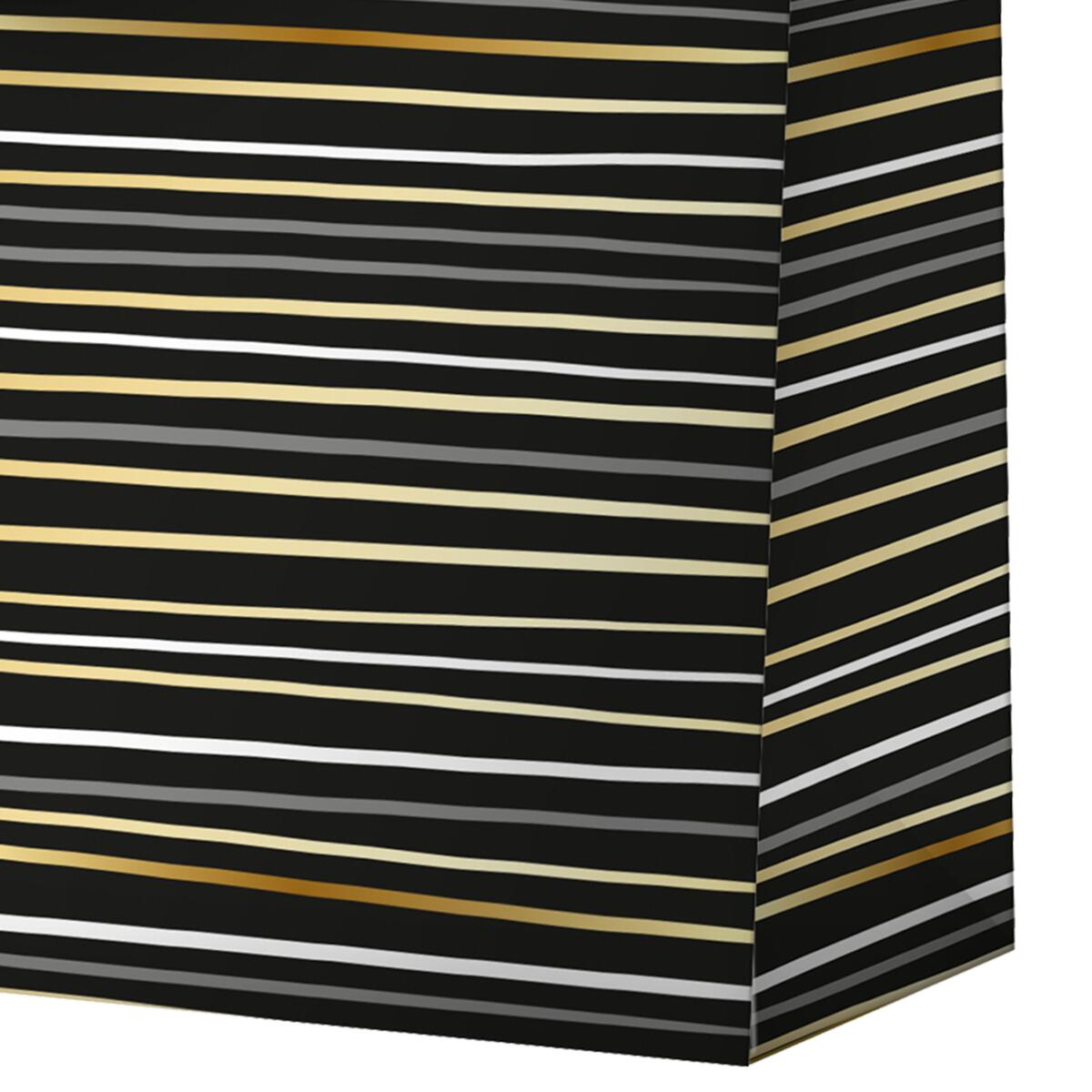 Sac cadeau noël grand format Noir rayures 5