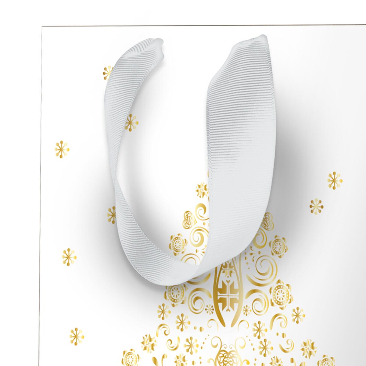 Sac cadeau noël grand format Blanc sapin 4