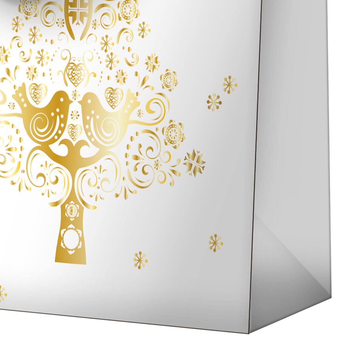 Sac cadeau noël grand format Blanc sapin 5