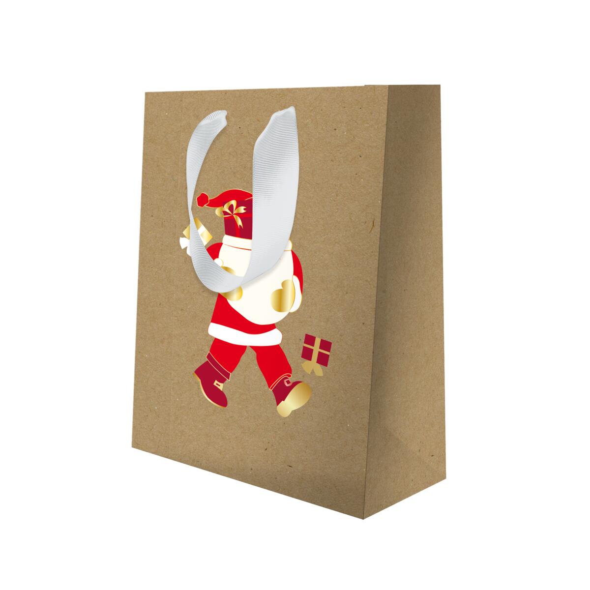 Sac cadeau petit format noël Kraft père noël 2
