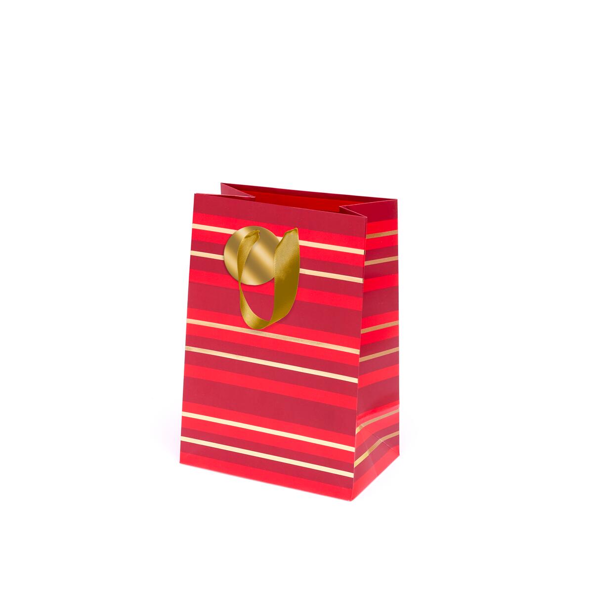 Sac cadeau petit format noël Rouge lignes 2