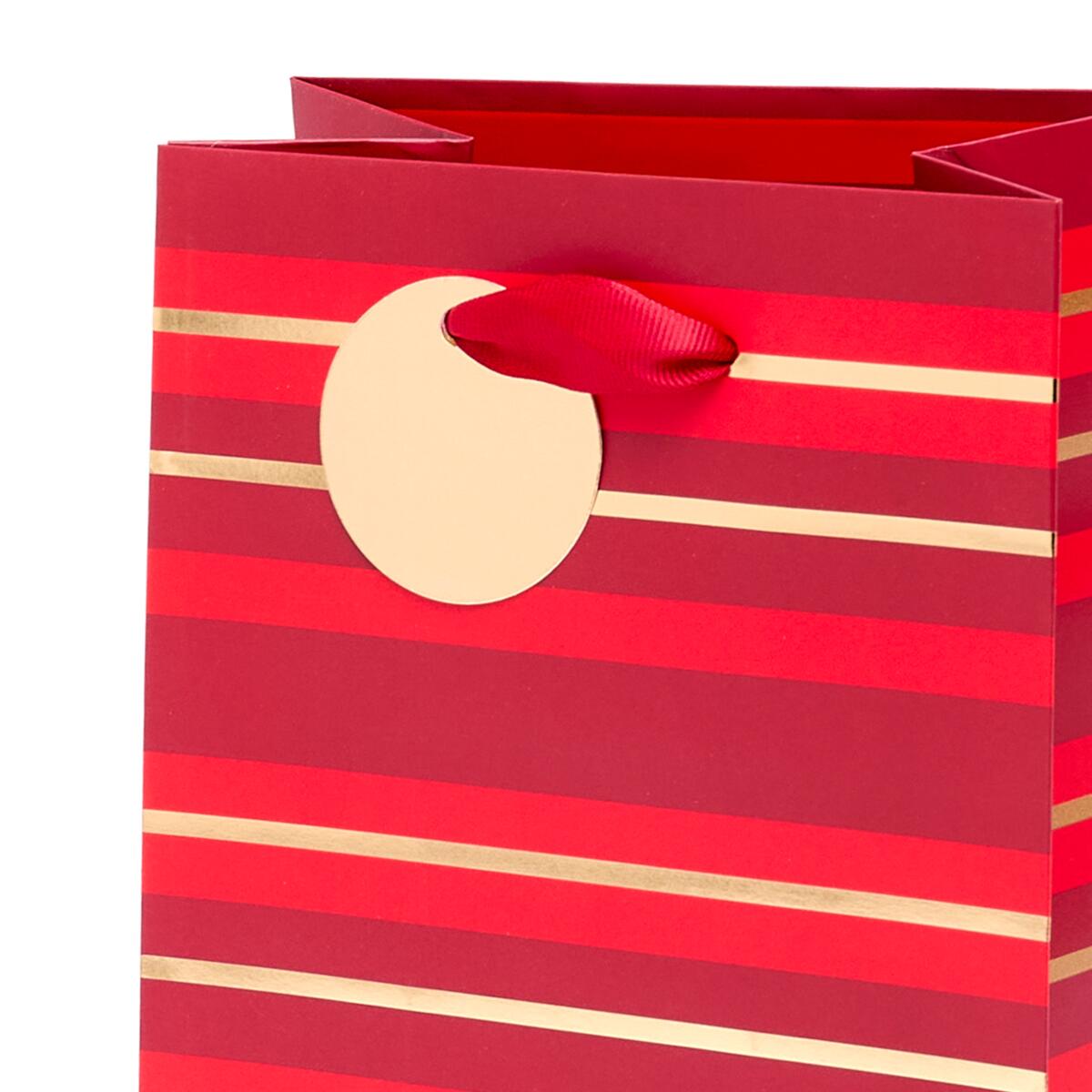 Sac cadeau petit format noël Rouge lignes 4