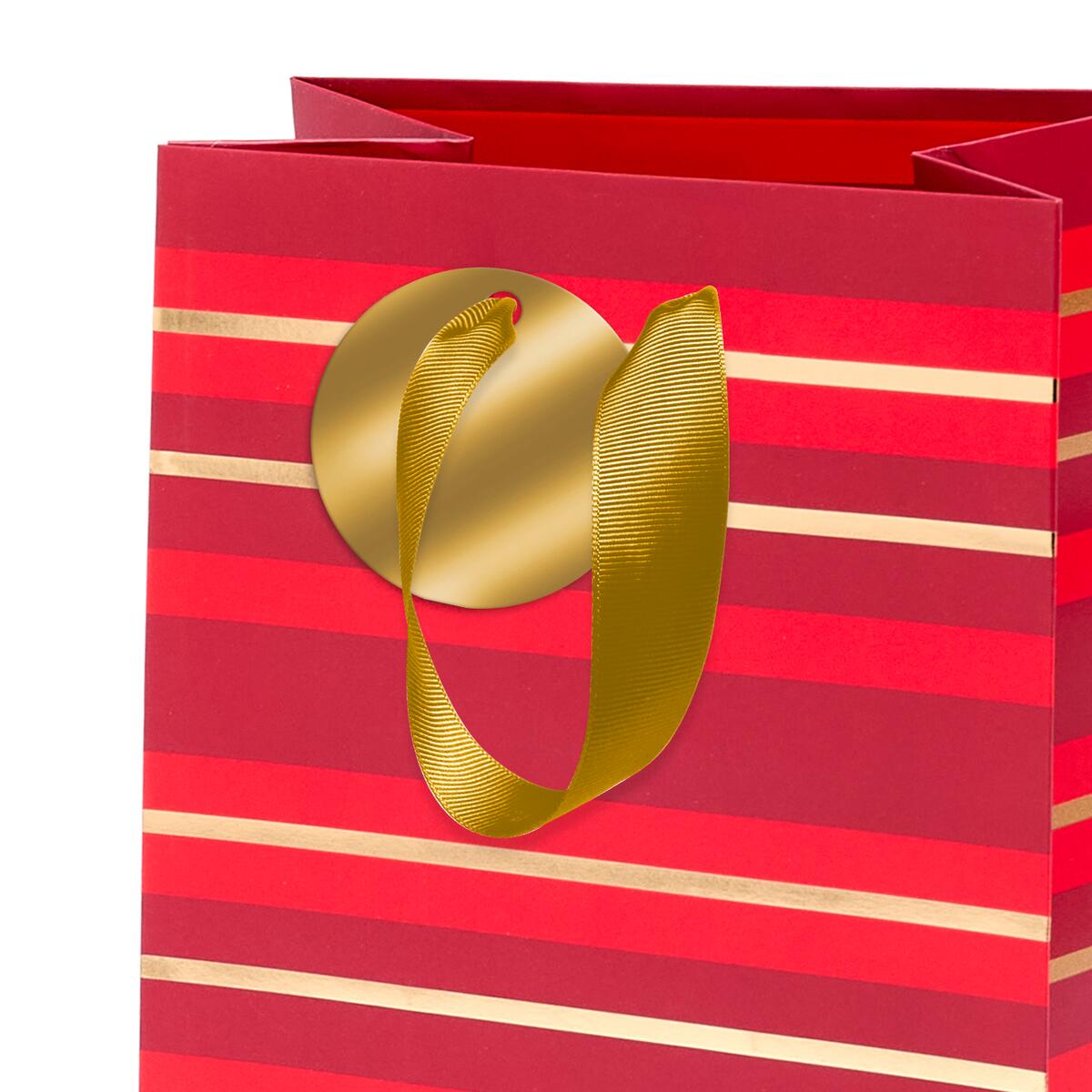 Sac cadeau petit format noël Rouge lignes 4