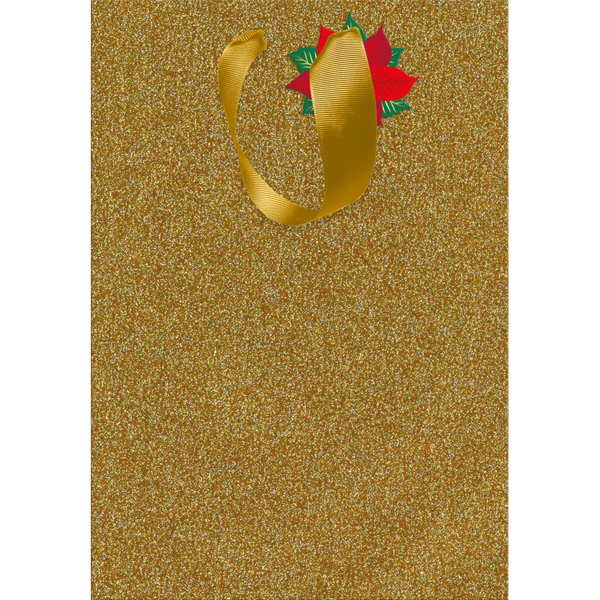 Sac cadeau petit format noël Paillettes Or 1