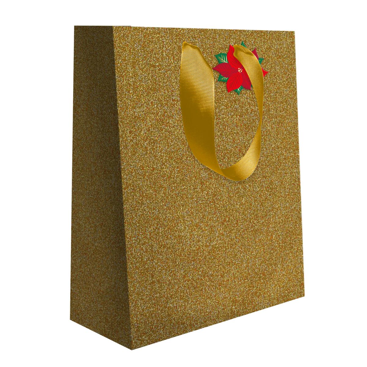 Sac cadeau petit format noël Paillettes Or 2