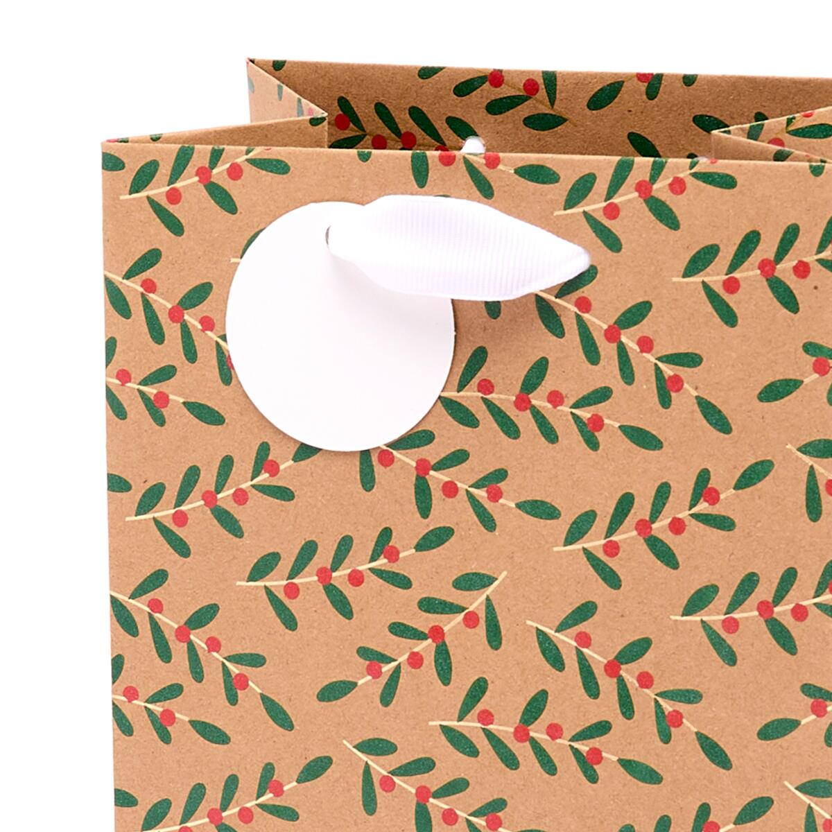Sac cadeau petit format noël Kraft gui 4