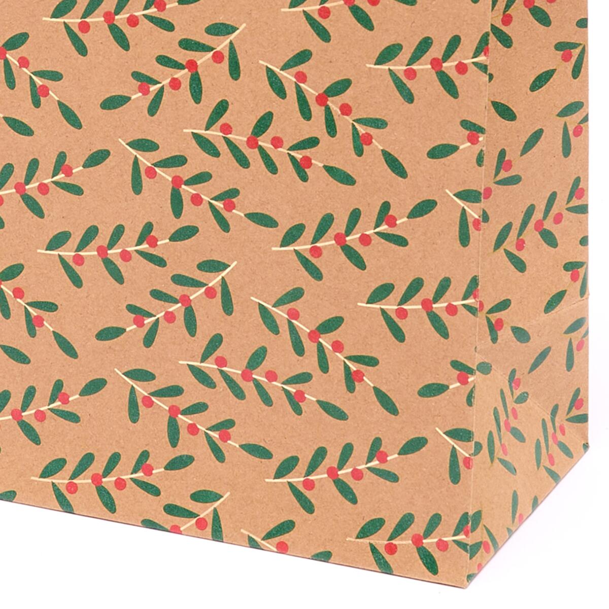 Sac cadeau petit format noël Kraft gui 5