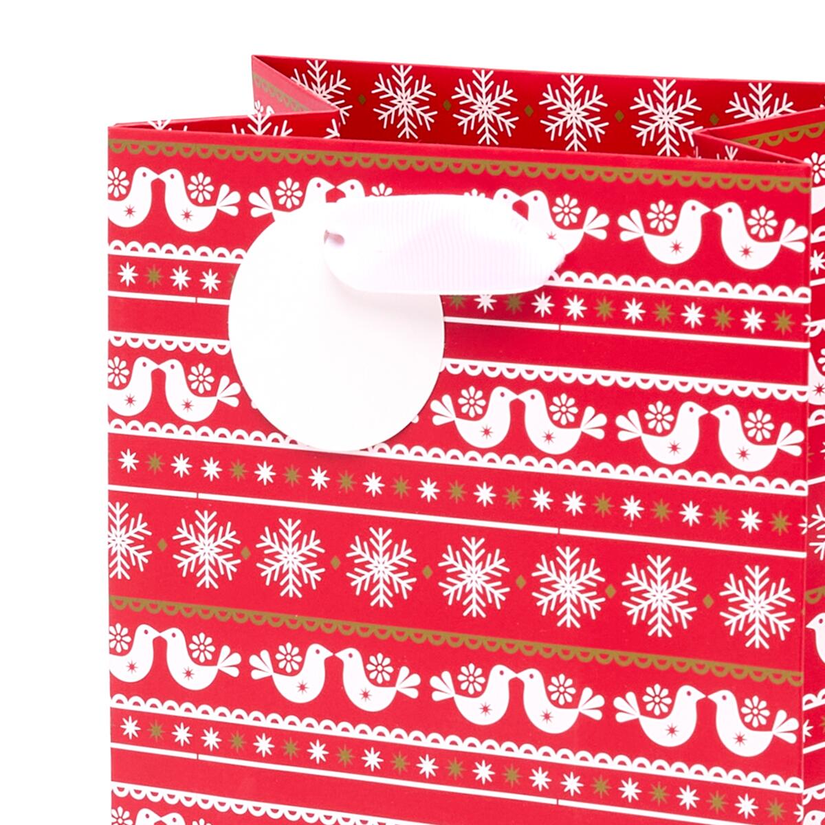 Sac cadeau petit format noël Rouge oiseaux 4